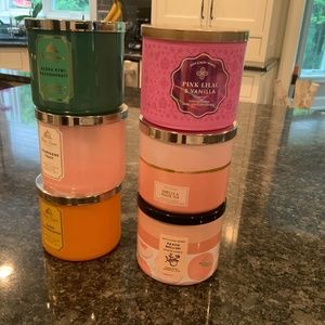 Bath and Body Works: Empty 3 wick candle jars (you get 4 empty jars) colors vary